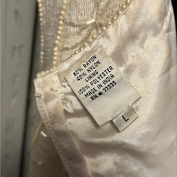 💘HOST PICK💘 SCALA INCREDIBLE IVORY CLASSY FULL BEADED SLEEVELESS FORMAL DRESS - Picture 12 of 13